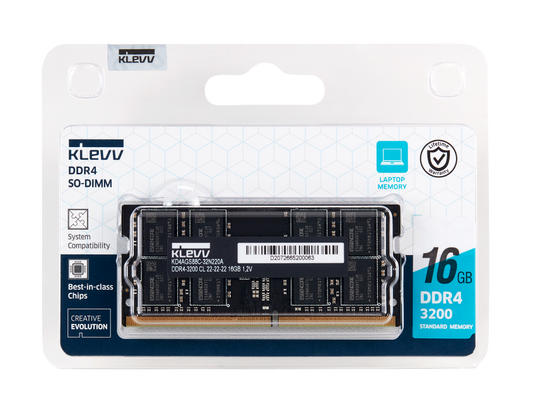 16GB (3200MHz) KLEVV SODIMM MEMORY