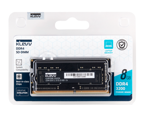 8GB (3200MHz) KLEVV SODIMM MEMORY