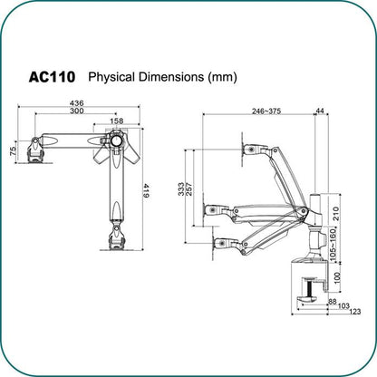 AAVARA AC110C CLAMP SINGLE FREE STYLE MONITOR STAND