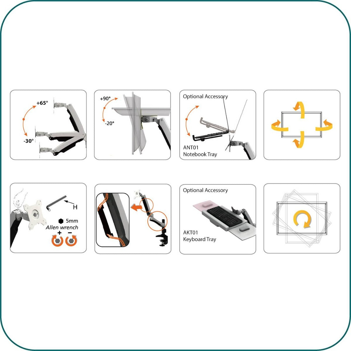 AAVARA AC210C CLAMP SINGLE FREE STYLE MONITOR STAND
