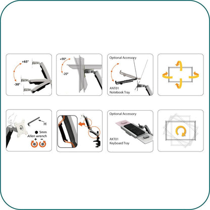 AAVARA AC210C CLAMP SINGLE FREE STYLE MONITOR STAND