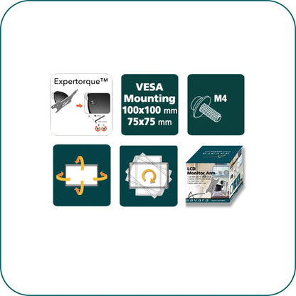 AAVARA AR011 TILT MONITOR ARM FOR WALL MOUNT MONITOR