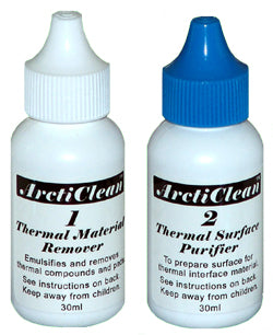 ARCTIC SILVER ArctiClean 1 & 2 Thermal Material Remover and Surface Purifier 60ml set (30ml x2)