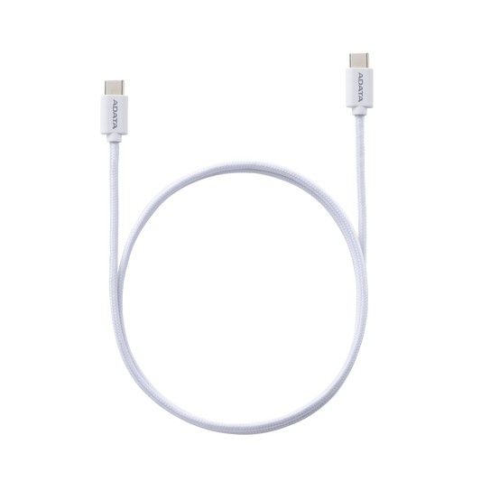 ADATA USB TYPE C TO TYPE C M-M CABLE WHITE support 100W, QC 3.0, PD 3.0 - CACC-100PN-WH
