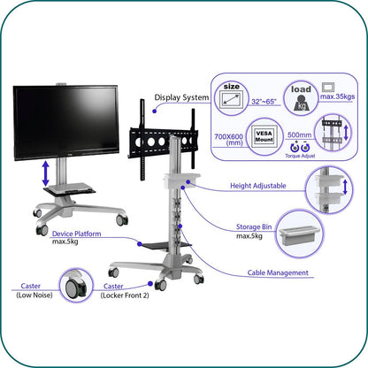 AV-CDT760 LARGE CONFERENCE DISPLAY TROLLEY CART.
