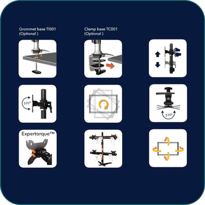 AAVARA DS400 FREESTANDING QUAD MONITOR STAND