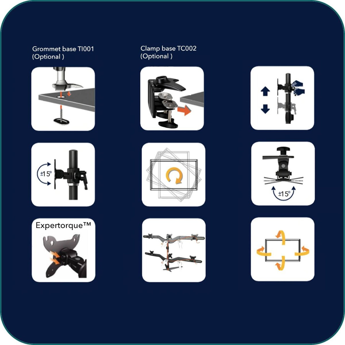 AAVARA DS600 FREESTANDING HEXA MONITOR STAND