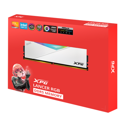 32GB KIT (7200MHz) ADATA XPG LANCER GAMING MEMORY WHITE/RGB