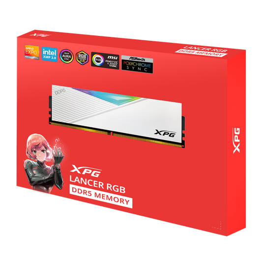 32GB KIT (6400MHz) ADATA XPG LANCER GAMING MEMORY WHITE/RGB