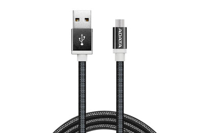 ADATA MicroUSB CABLE ALUMINIUM/KNIT BLACK - AMUCAL-100CMK-CBK