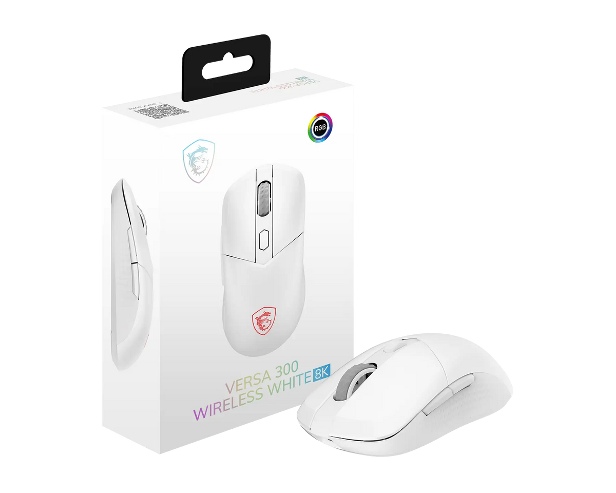 MSI VERSA 300 WIRELESS 8K WHITE GAMING MOUSE