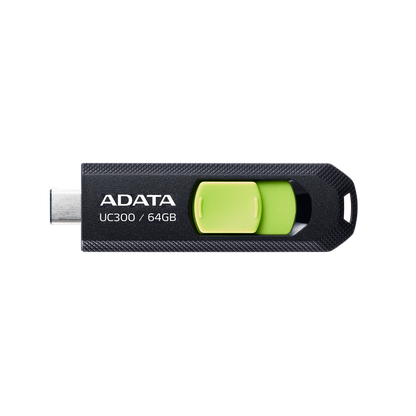 64GB ADATA UC300 USB3.2 (GEN1) TYPE-C FLASH DRIVE BLACK/GREEN