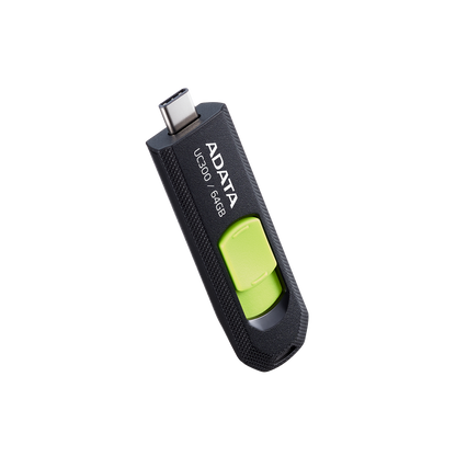 64GB ADATA UC300 USB3.2 (GEN1) TYPE-C FLASH DRIVE BLACK/GREEN