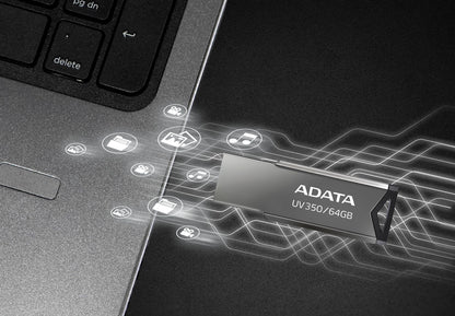 64GB ADATA UV350 USB3.2 (GEN1) FLASH DRIVE BLACK