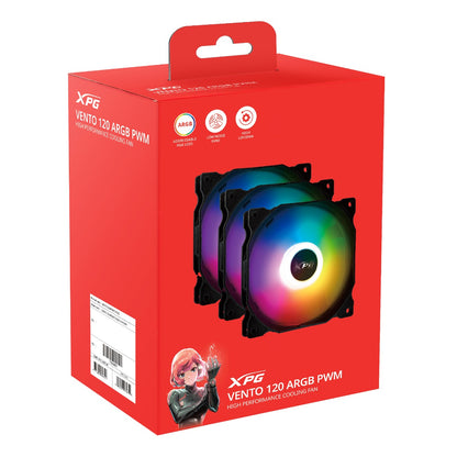 ADATA XPG VENTO R ARGB PWM REVERSE FLOW FAN (3 PACK)