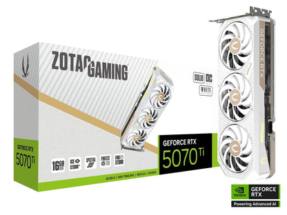 16GB ZOTAC RTX 5070Ti SOLID CORE OC WHITE GPU